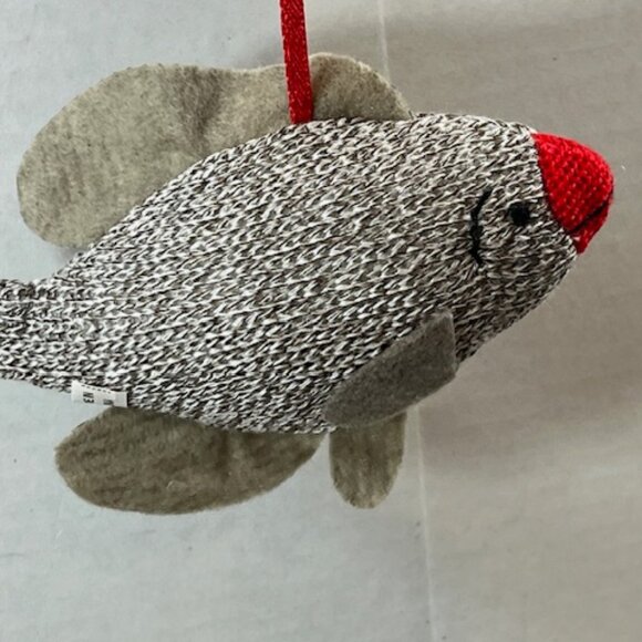 Stuffed Fish Plush Christmas Holiday Décor Hanging Ornament 5.5"x4" - Picture 6 of 11
